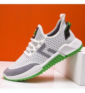 Men Knitted Fabric Breathable Non Slip Soft Sole Sport Casaul Running Shoes