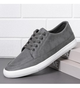 Men Breathable Soft Thick Bottom Vintage Solid Lace Up Comfy Casual Shoes