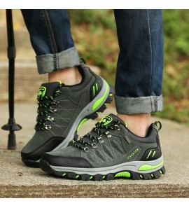 Men Non Slip Soft Sole Lace Up Comfy Outdoor Sports Casual Hiking Shoes