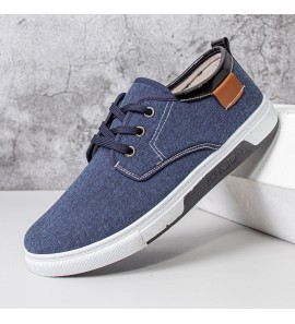 Men Canvas Breathable Comfy Soft Sole Non Slip Lace Up Casual Working Court Shoes