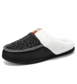 Men Lamb Wool Soft Sole Non-slip Plus Velvet Thicken Winter Warm Home Cotton Slippers